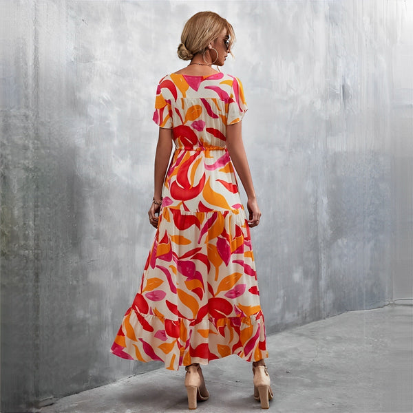 Vibrantes Sommer-Midi-Kleid