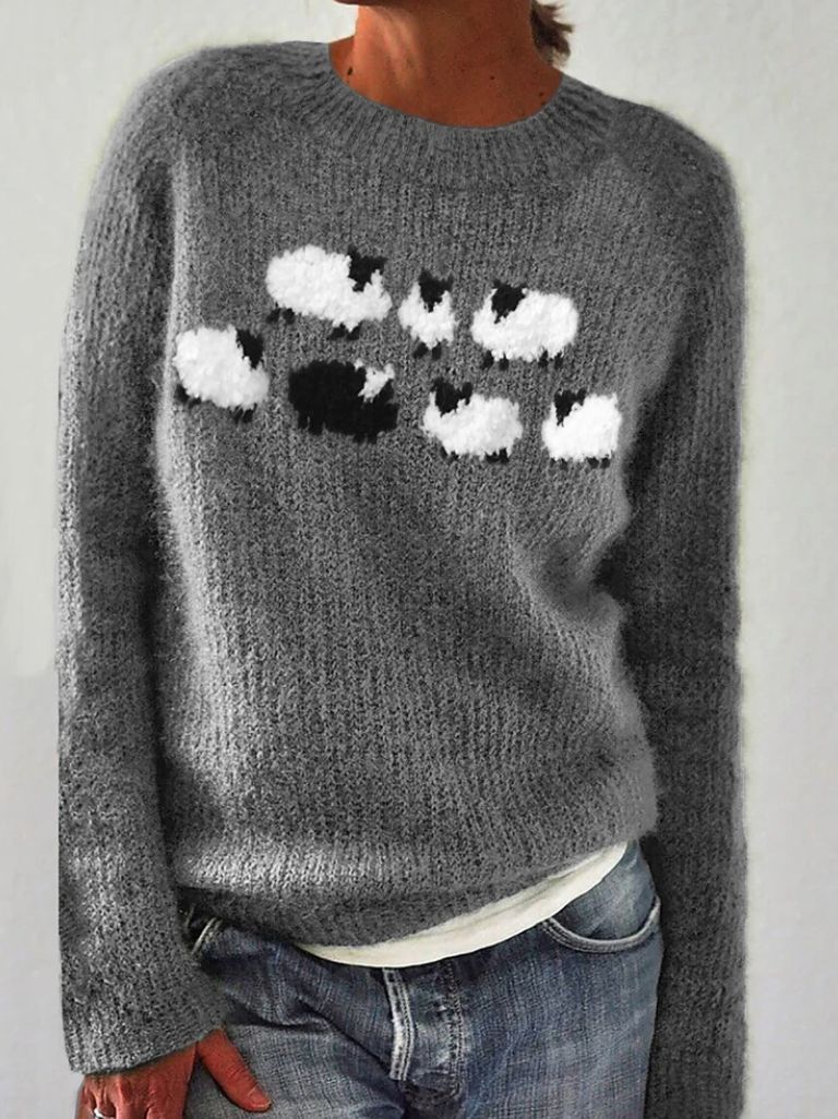Lilian – Pullover mit langen Ärmeln und Aufdruck