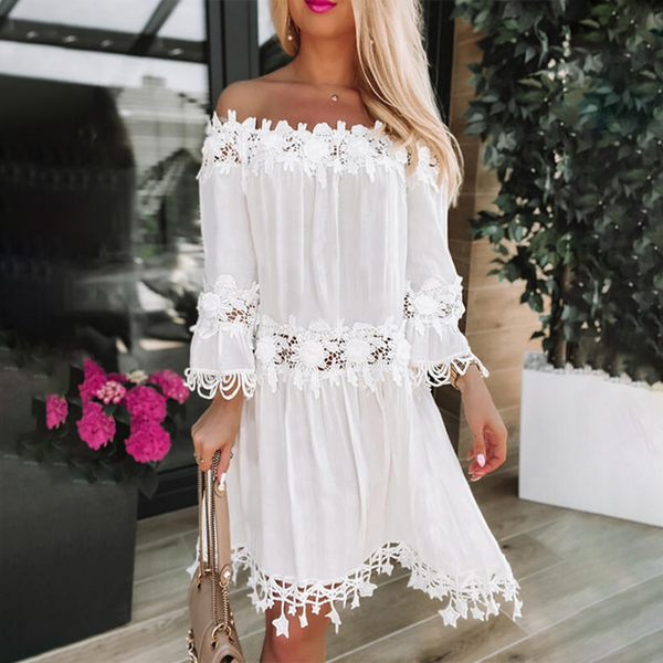 Elegante off-shoulder Sommerkleid für stilvolle Anlässe