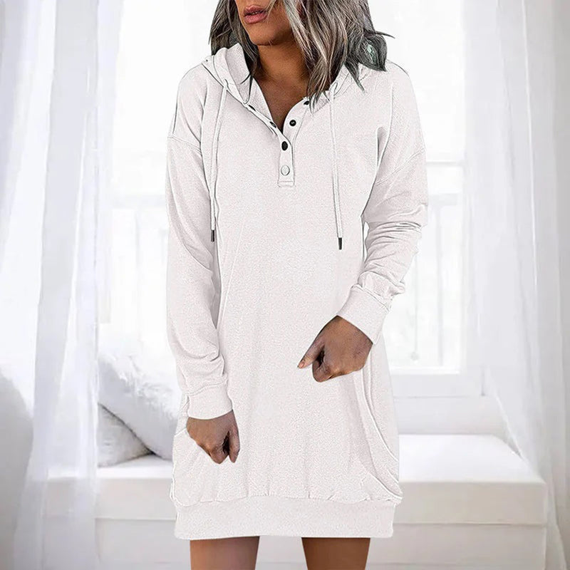 Bequemes, minimalistisches Hoodie Kleid für jeden Anlass