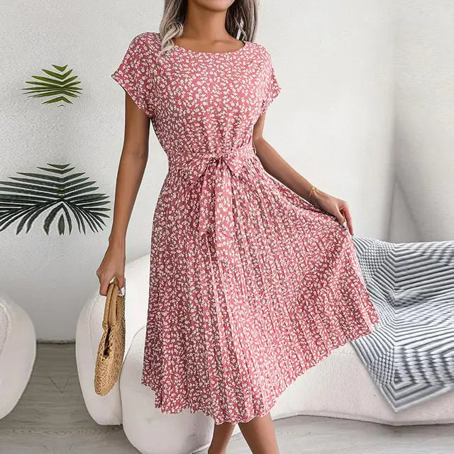 Leichtes - Sommerliches Chiffonkleid mit Blumenmuster für dich