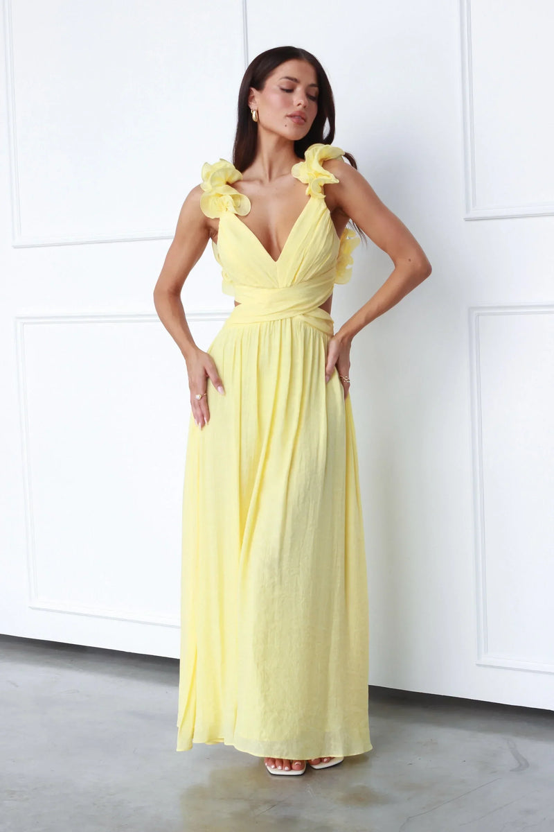 Elegantes Maxikleid mit tiefem V-Ausschnitt Frauen