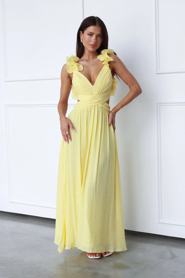 Elegantes Maxikleid mit tiefem V-Ausschnitt Frauen