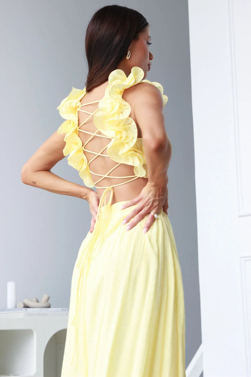 Elegantes Maxikleid mit tiefem V-Ausschnitt Frauen