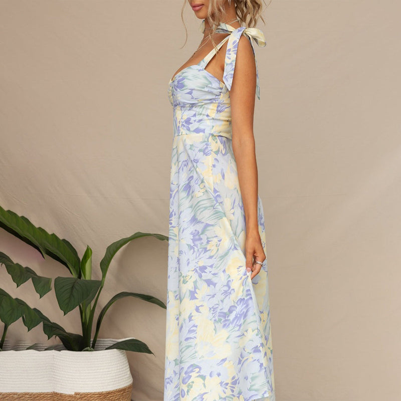 Elegantes Blumenmuster Midi-Kleid für Stilbewusste Frauen