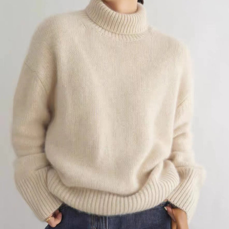 Tanya - Klassische und luxuriöse Wollpullover mit hohem Kragen