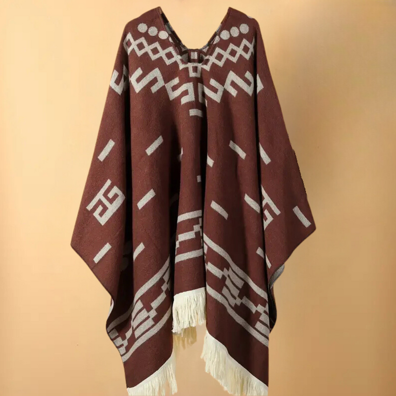 Eleganter Warmer Poncho für Herren