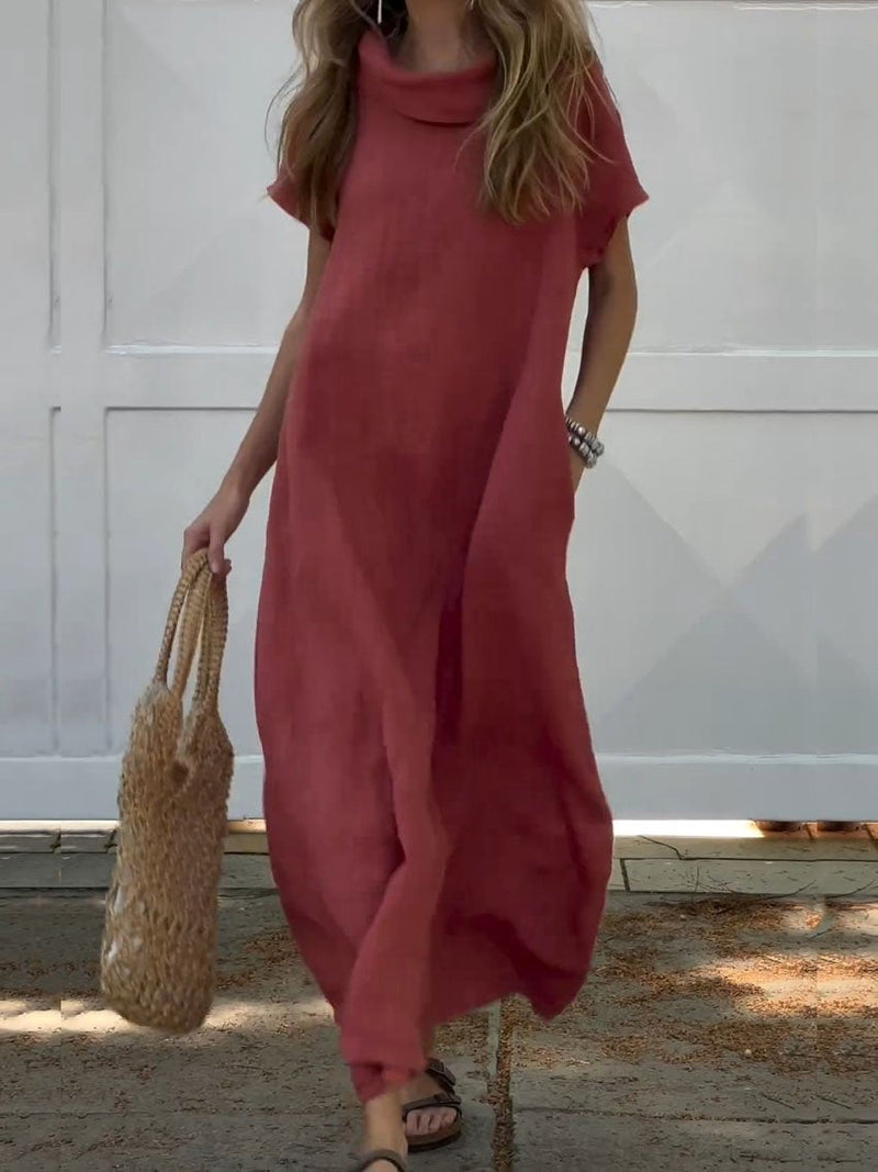 kleid mit Kragen und Taschen – Bequem und stilvoll