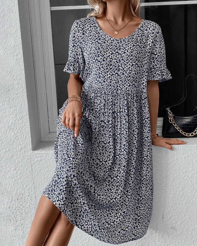 Elegantes Blumen-Midikleid für Frauen