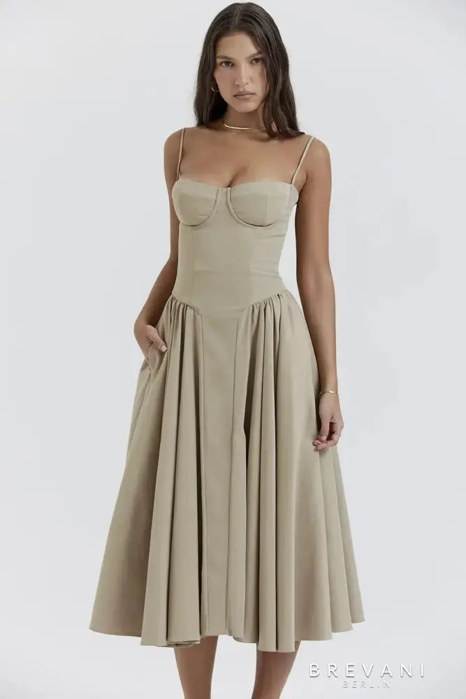 Midikleid in Korsettform