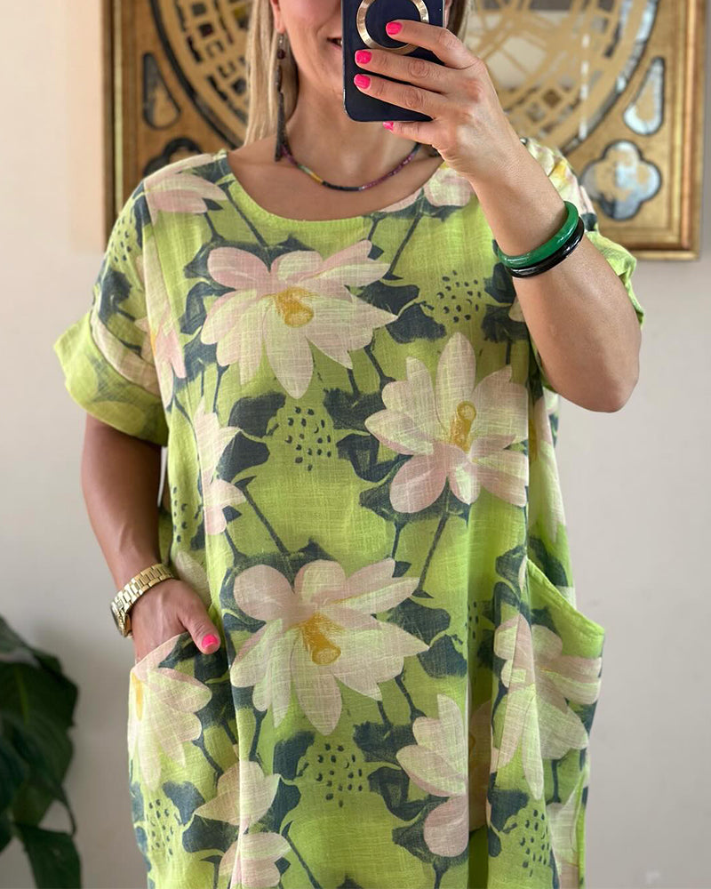 Kuscheliges | Rundhals Blumenkleid für dich