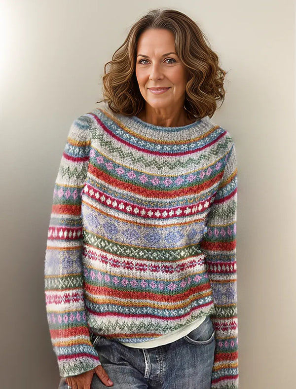 Fraja - Komfortabler, stilvoller Pullover in Kontrastfarben