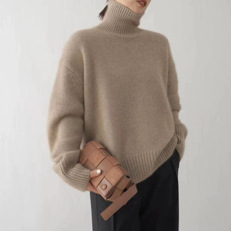 Tanya - Klassische und luxuriöse Wollpullover mit hohem Kragen