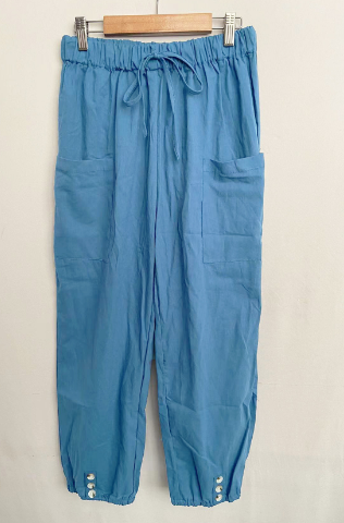 Elegante Hochtaillierte Hose aus Baumwolle und