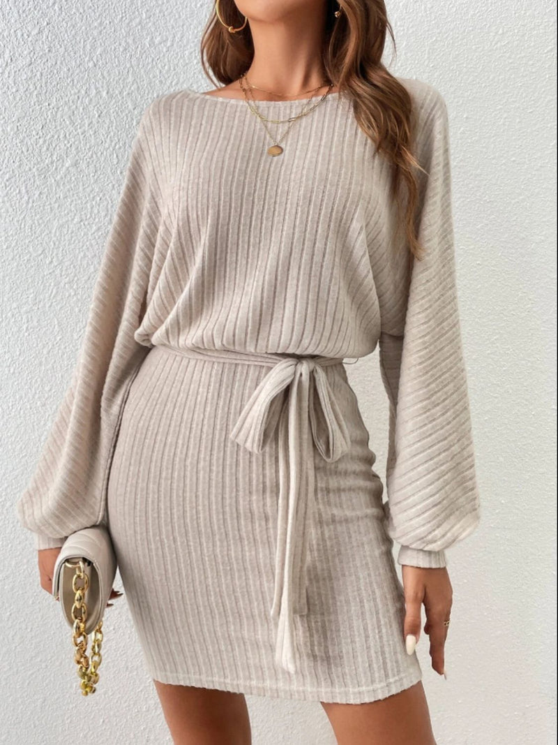Elegantes Heidi Herbst Mini Kleid mit Taillengürtel