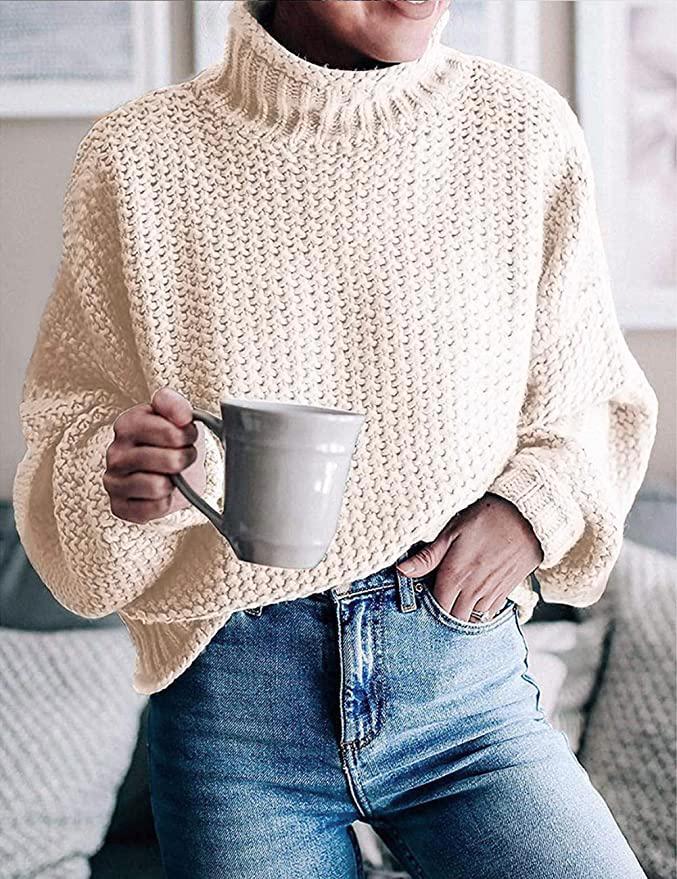 Anni - Unifarbener langärmeliger Pullover