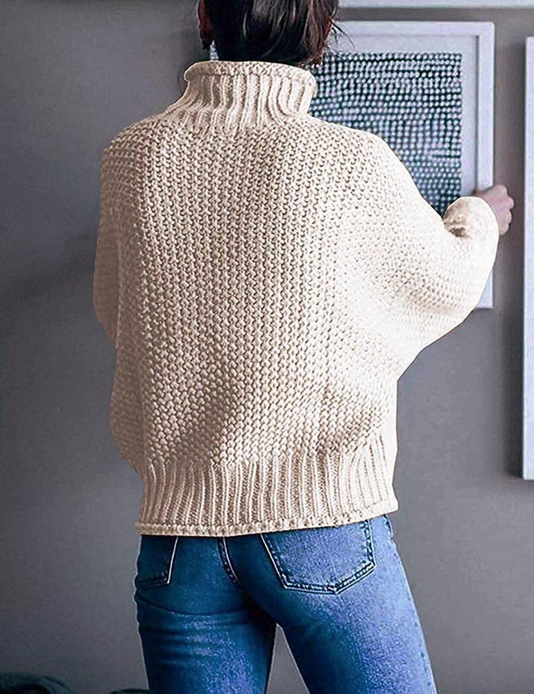 Anni - Unifarbener langärmeliger Pullover