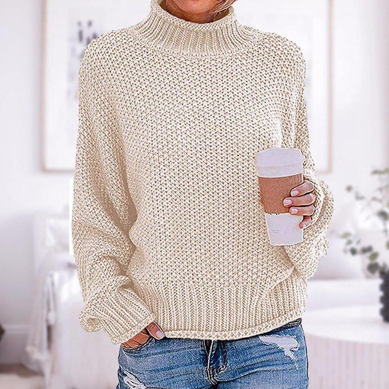 Anni - Unifarbener langärmeliger Pullover