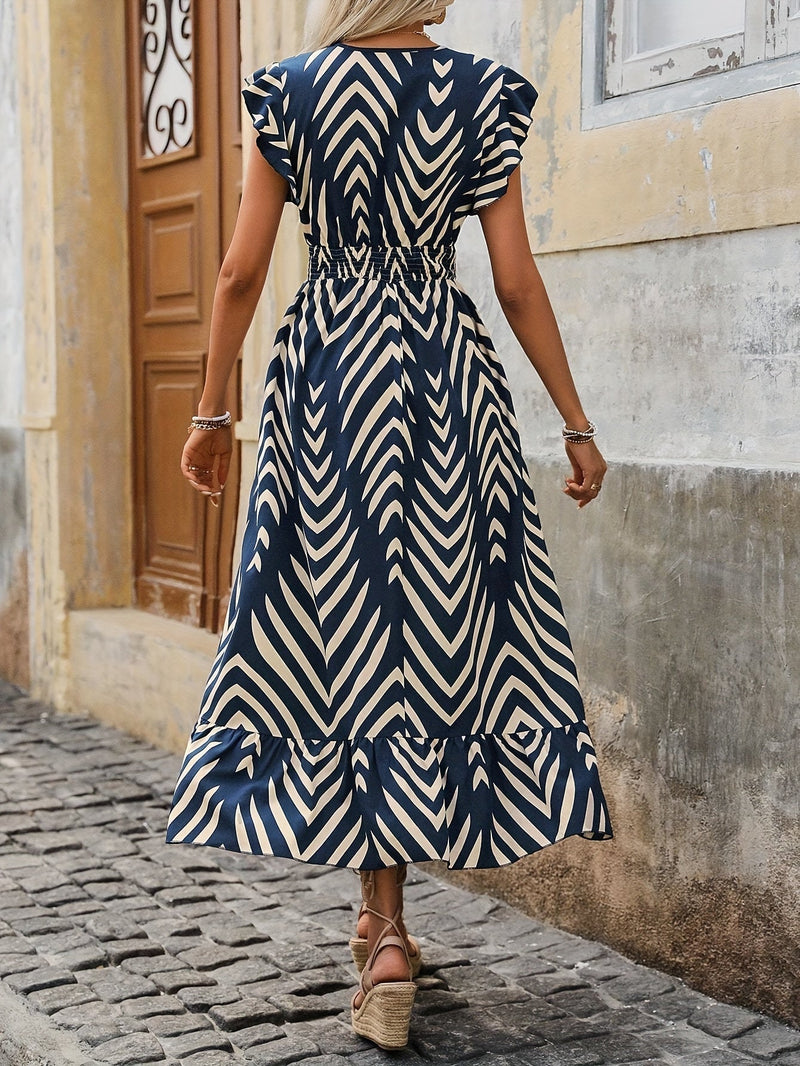 Elegantes | Alloverdruck Kleid Mit Rocktaille - Stilvolles, Lässiges Kleid Für Jeden Anlass. für dich