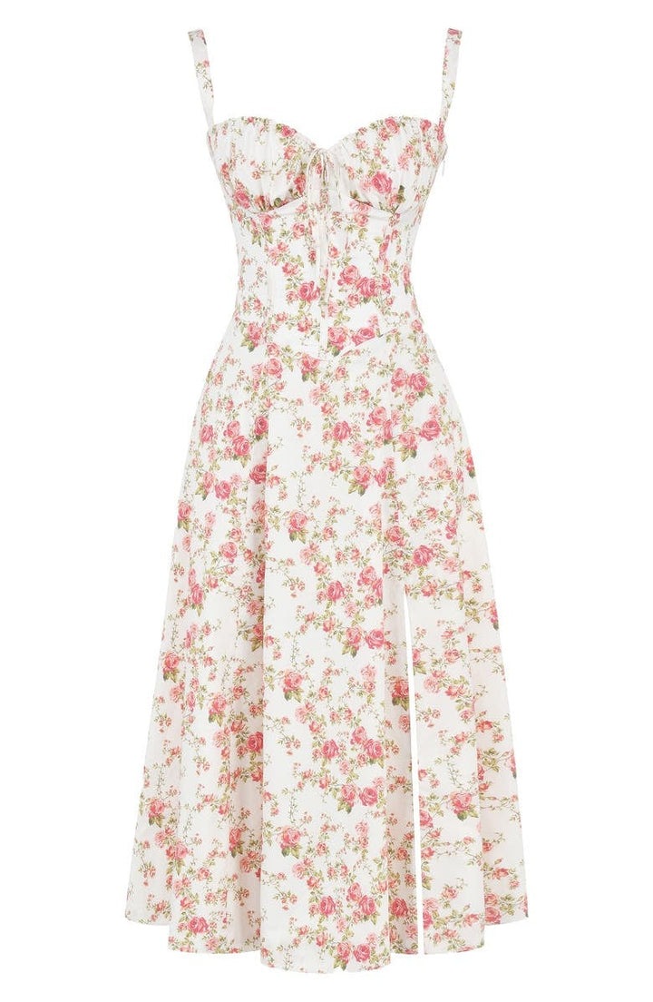 Floral Kleid | Elegant sommer sleeveless Midi Frauenkleid