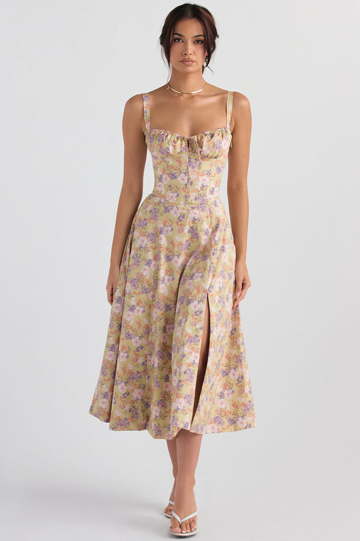 Floral Kleid | Elegant sommer sleeveless Midi Frauenkleid