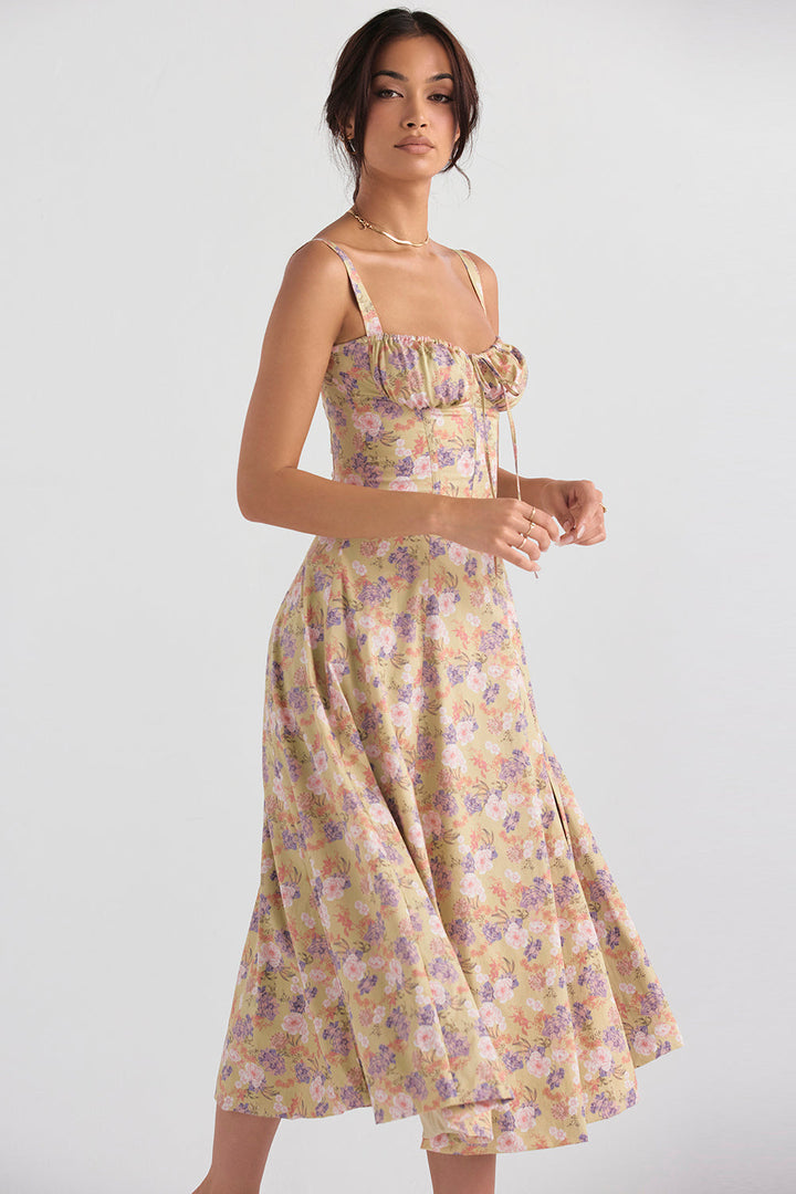 Floral Kleid | Elegant sommer sleeveless Midi Frauenkleid