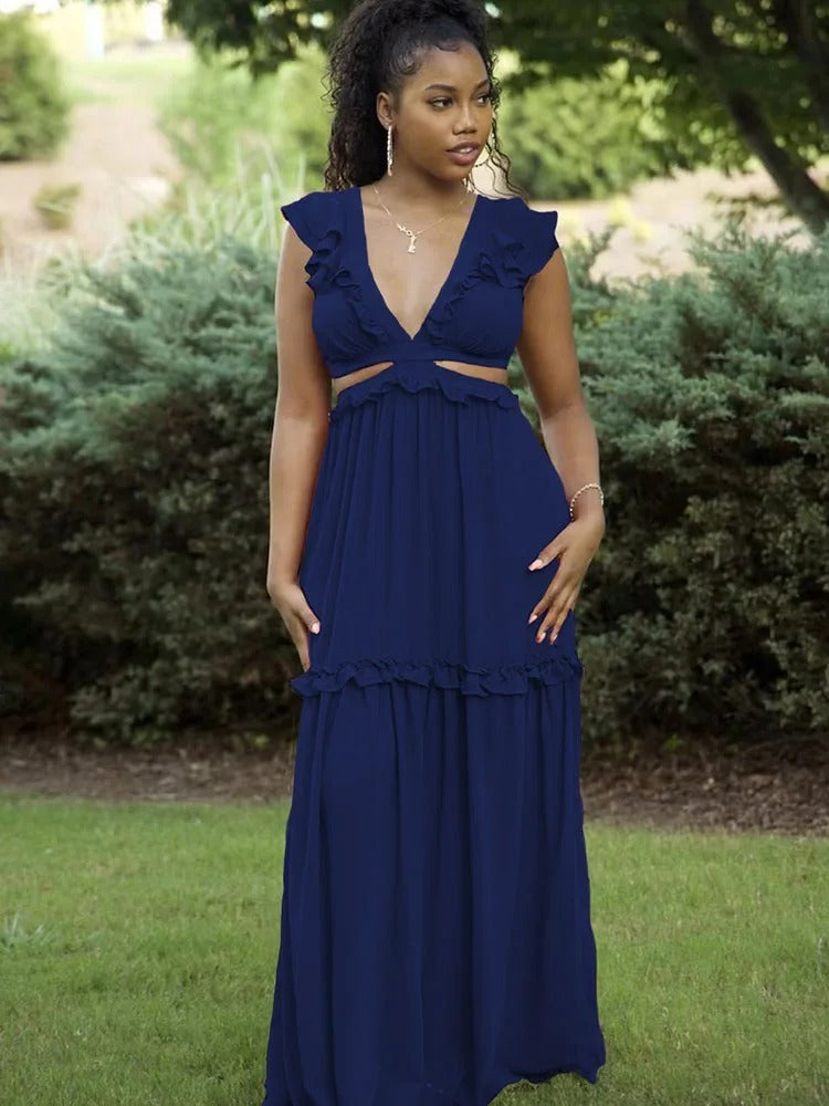 Elegantes Rackenfreies Spitzen-Maxikleid für besondere Anlässe