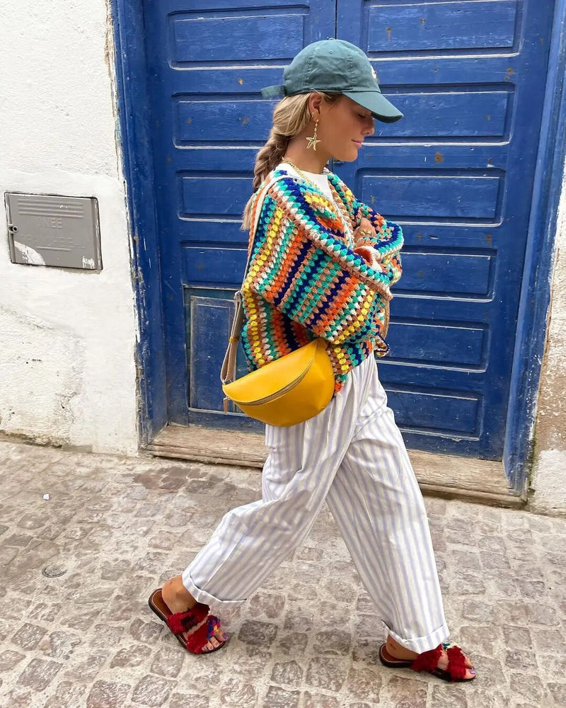 Elegante und bequeme Boho-Strickjacke