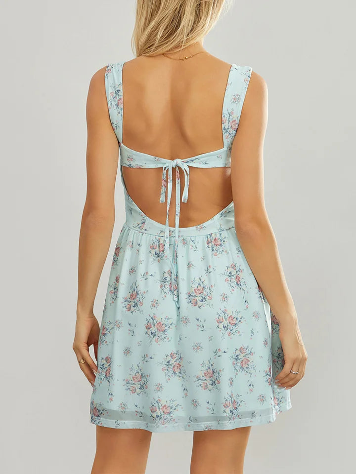 Elegantes Heidi -Quadratische Hals Sommerkleid für Damen