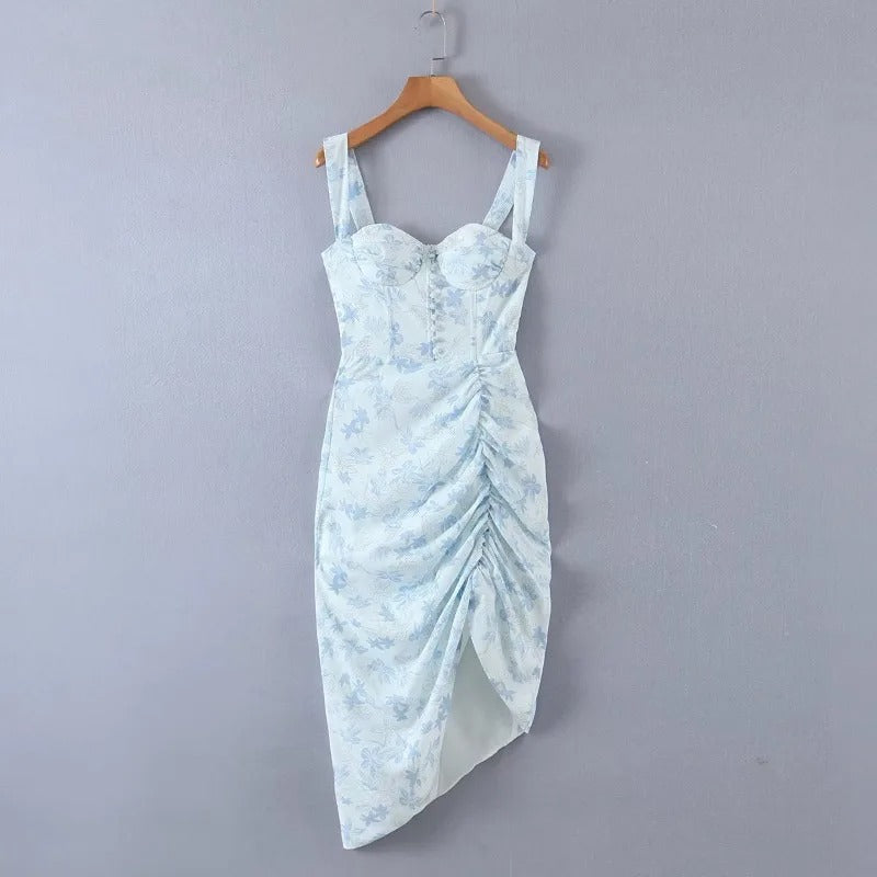 Midikleid mit Schlitz und Bär