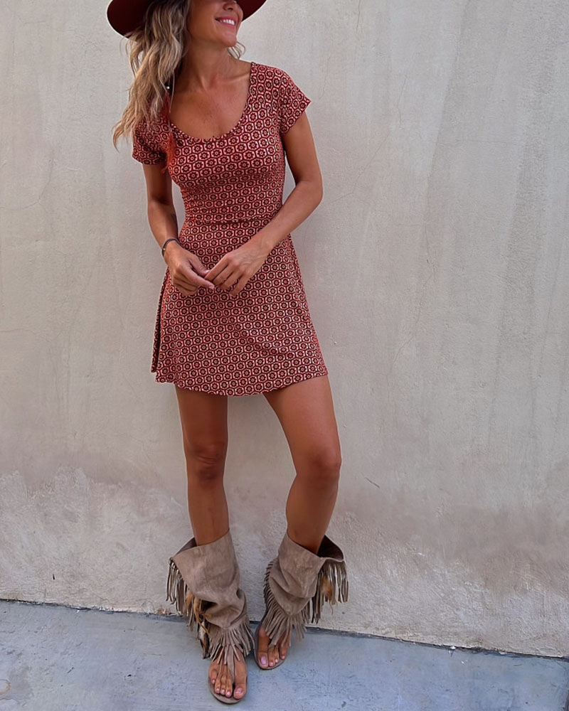 Kuscheliges - Gedrucktes Sommer Kleid für dich