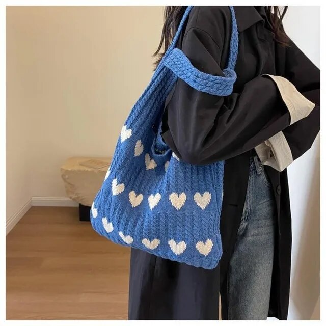 Strickhandtasche Mit Herz
