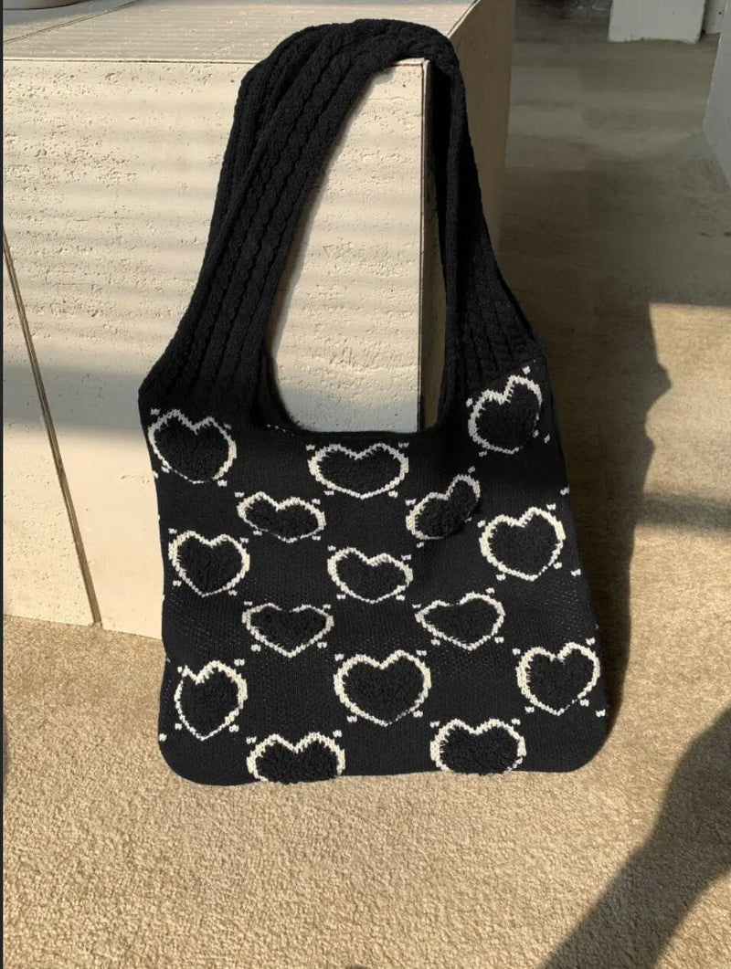 Strickhandtasche Mit Herz