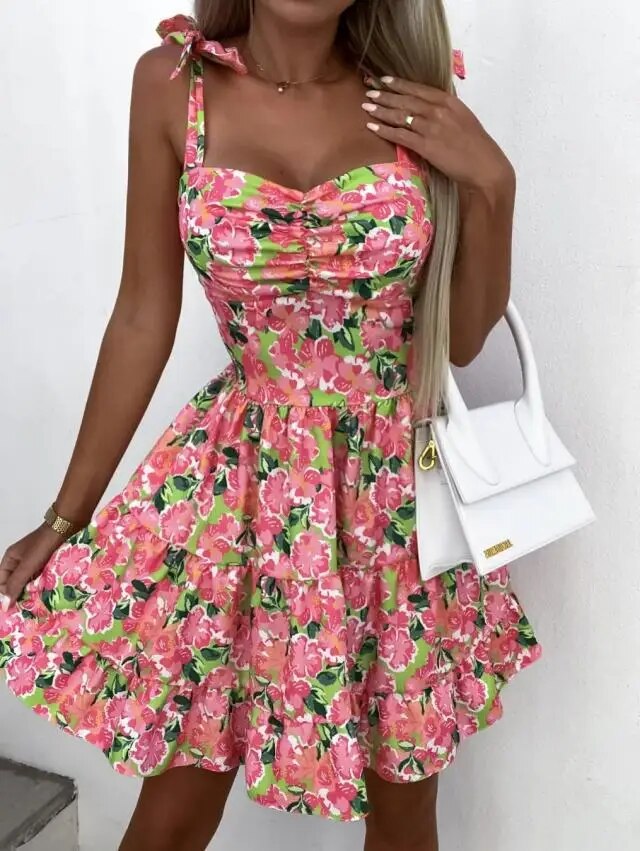 Bequemes - Ärmelloses Kleid mit Blumenmuster für dich