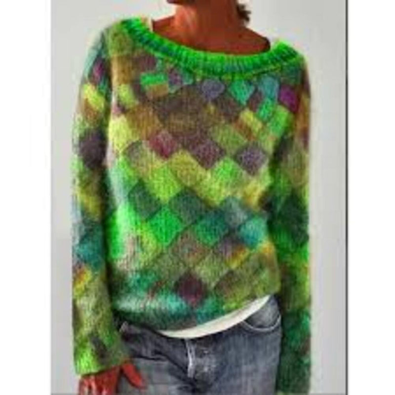 Azalea - Stilvoller, lockerer Pullover mit Diamantmuster