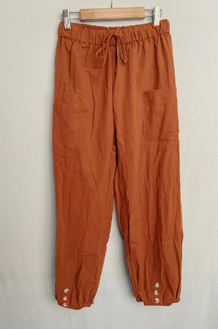 Elegante Hochtaillierte Hose aus Baumwolle und