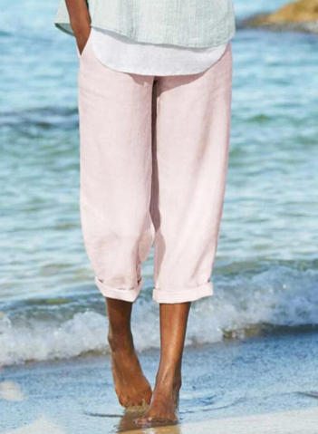 Bequeme und elegante Freizeithose aus Baumwolle und Leinen