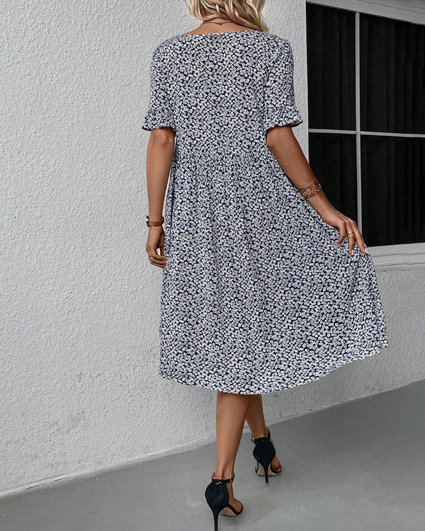 Elegantes Blumen-Midikleid für Frauen