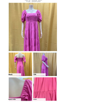 Bequemes A-Linien Kleid mit quadratischem Kragen für dich