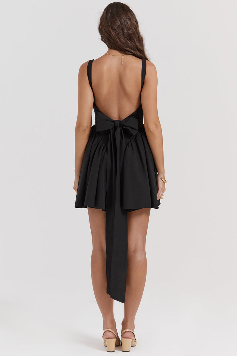 Elegantes Heidi -Mini-Kleid Mit Schleife für Feste