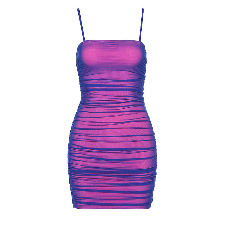 Elegantes Heidi -Mesh Bodycon Minikleid mit Floss-Trägern