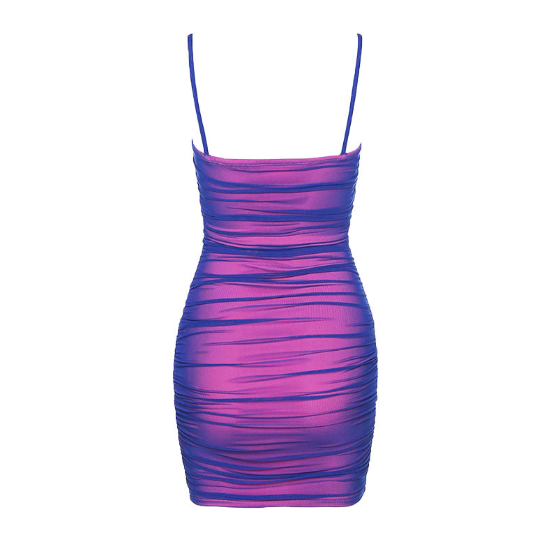 Elegantes Heidi -Mesh Bodycon Minikleid mit Floss-Trägern