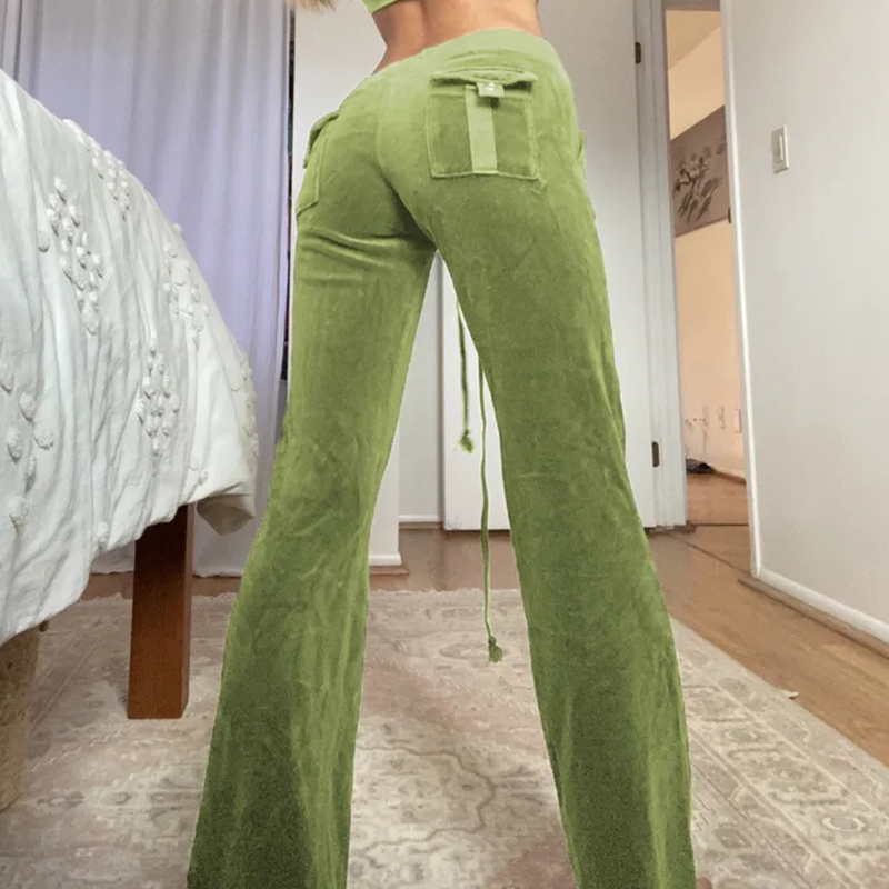 Elegante Auslaufende Hose für Damen in Grün