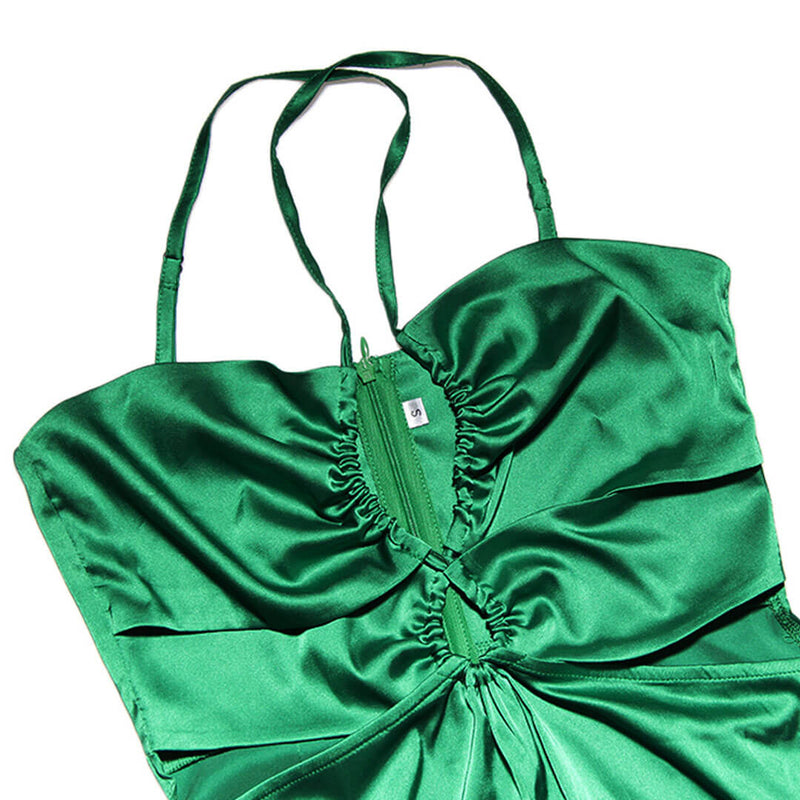Elegantes Maxikleid mit Schlitz und Crisscross-Ausschnitt