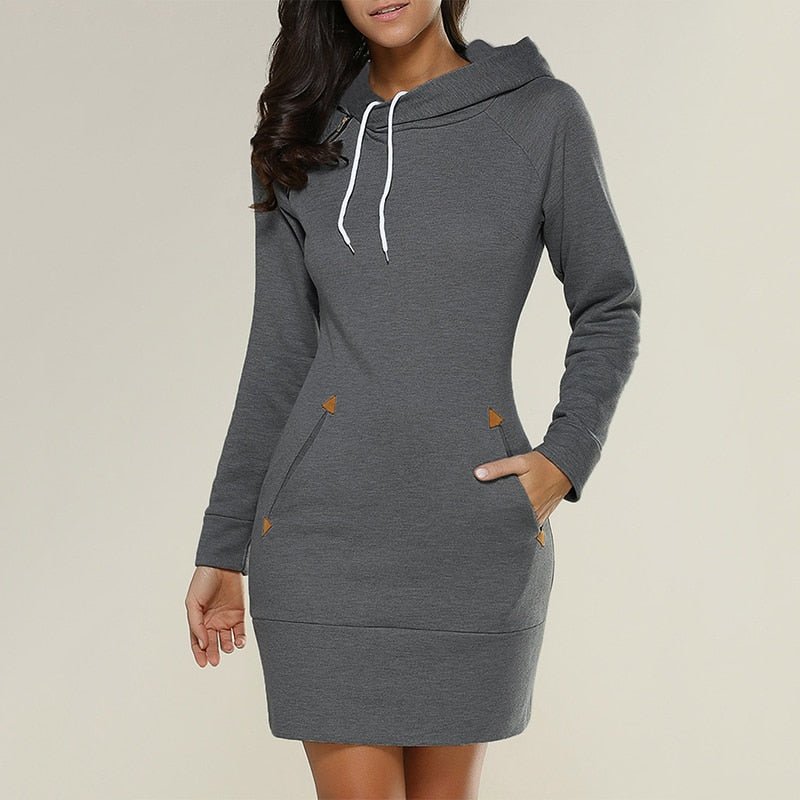 Elegantes Hoodie-Kleid über dem Knie für dich
