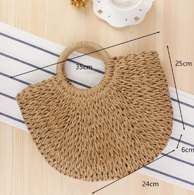 Rattan - Handgefertigte Tragetasche in Form eines Mondes