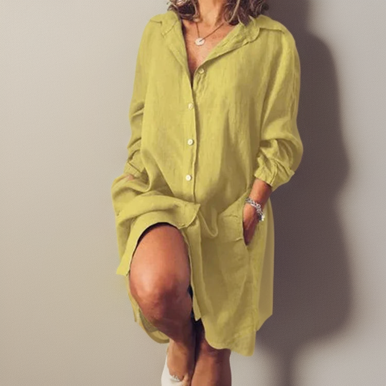 Niell - Midikleid aus Baumwolle und Leinen