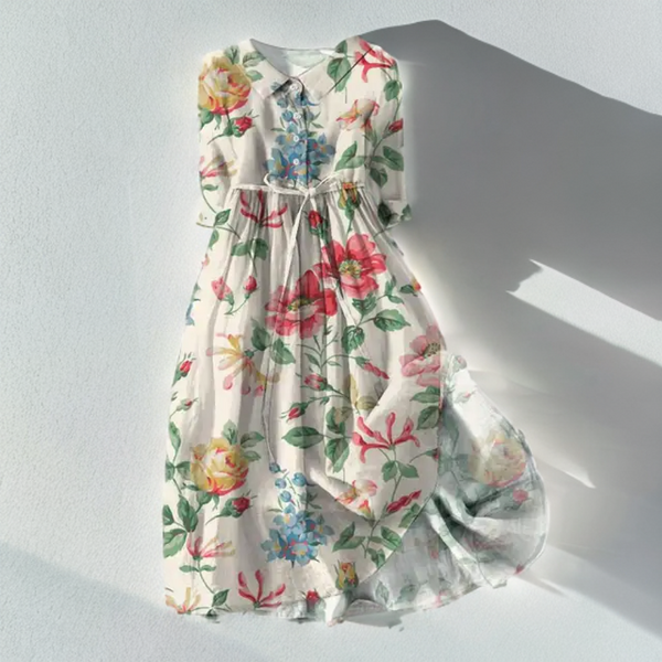 Ayesha - Midikleid mit Blumenmuster und eleganter Schnürung