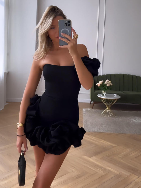 Elegantes Heidi - Ein-Schulter-Minikleid für Frauen