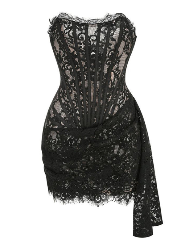 Elegantes Heidi -Elegance Spitze Korsett Minikleid